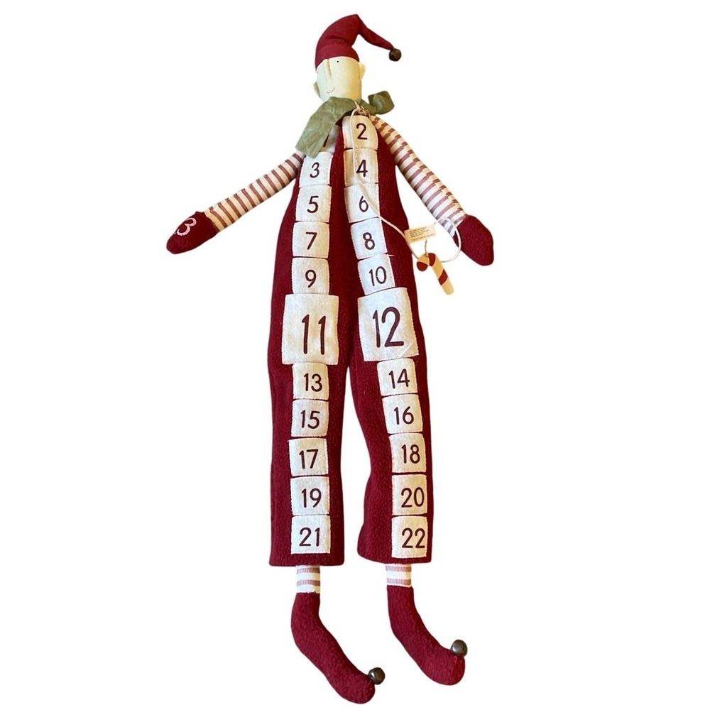 Danish‎ Pixie Elf Fabric Plush Advent Calendar Christmas Bell Creative Co-op